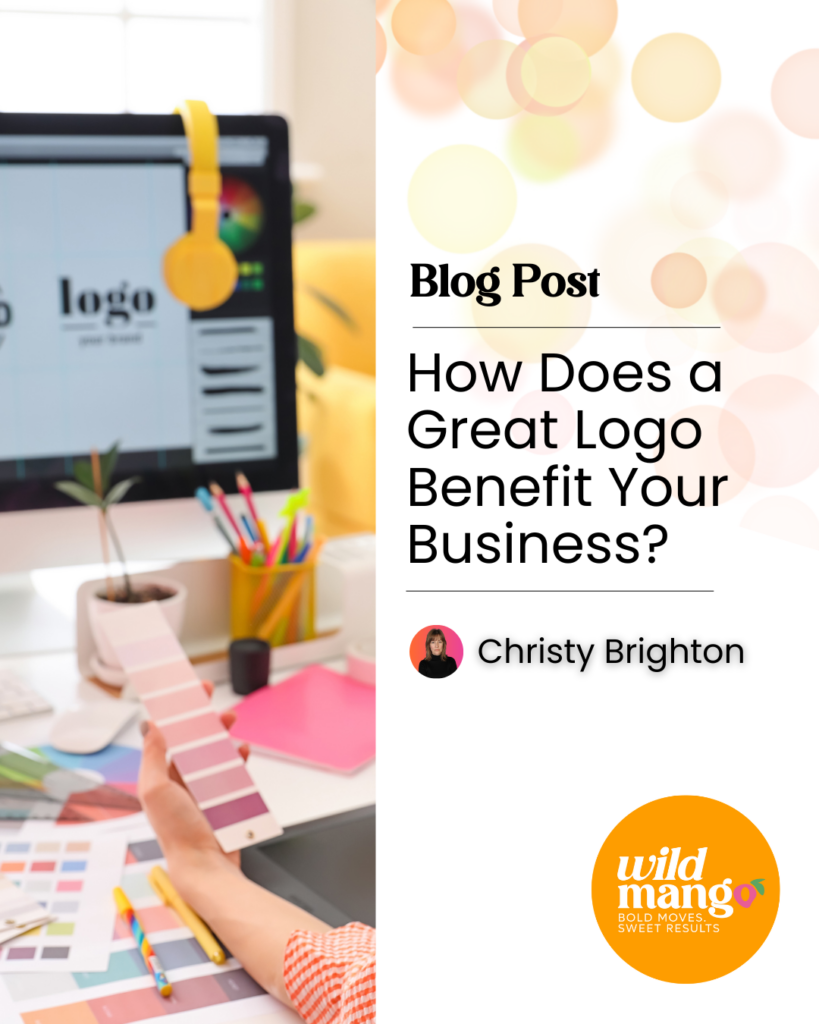 Work station with computer, monitor and headphone | How Does a Great Logo Benefit Your Business? | Wild Mango Marketing | BLOG POST