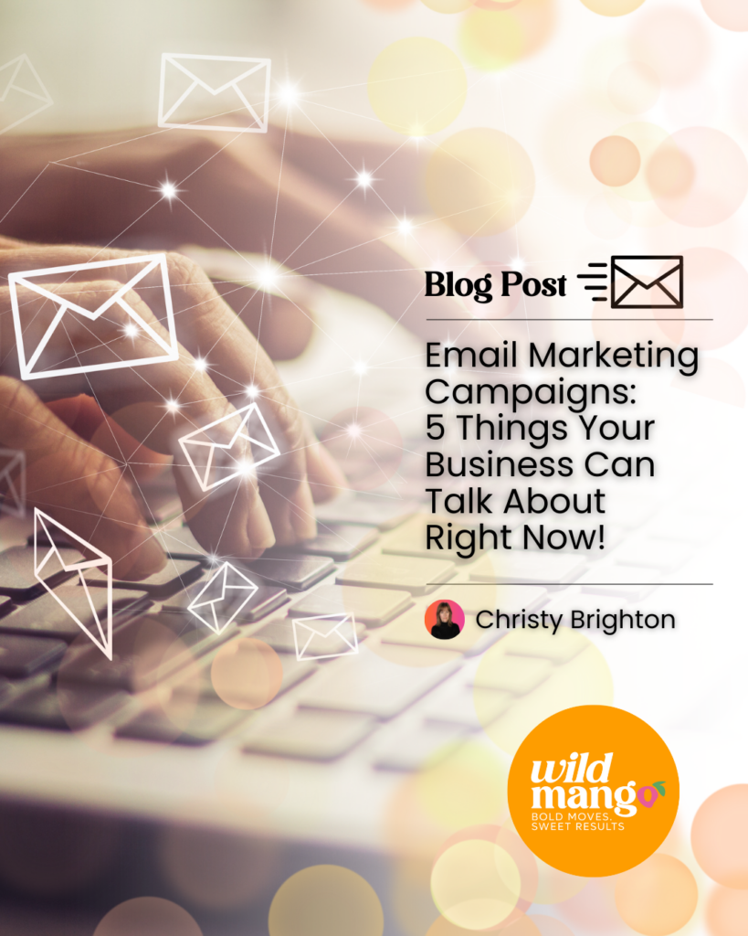 someone working on computer | Email Marketing Campaigns: 5 Things Your Business Can Talk About Right Now! | Wild Mango Marketing | BLOG POST