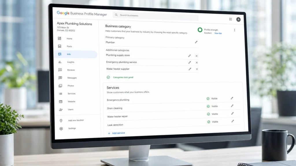 image of a Google Business Profile being updated.